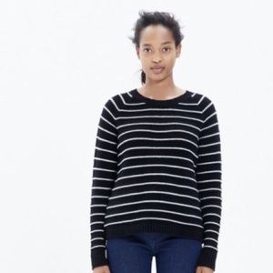 Madewell Striped Back Zip Sweater, Size S